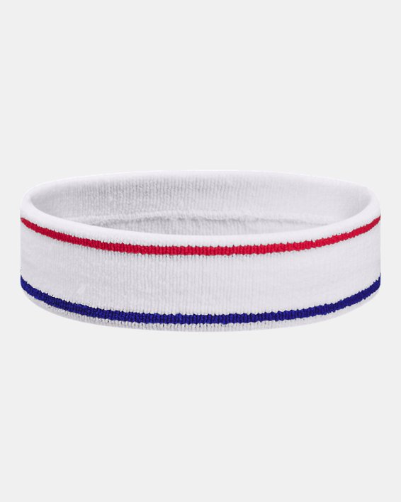Unisex UA Striped Performance Terry Headband in White image number 1